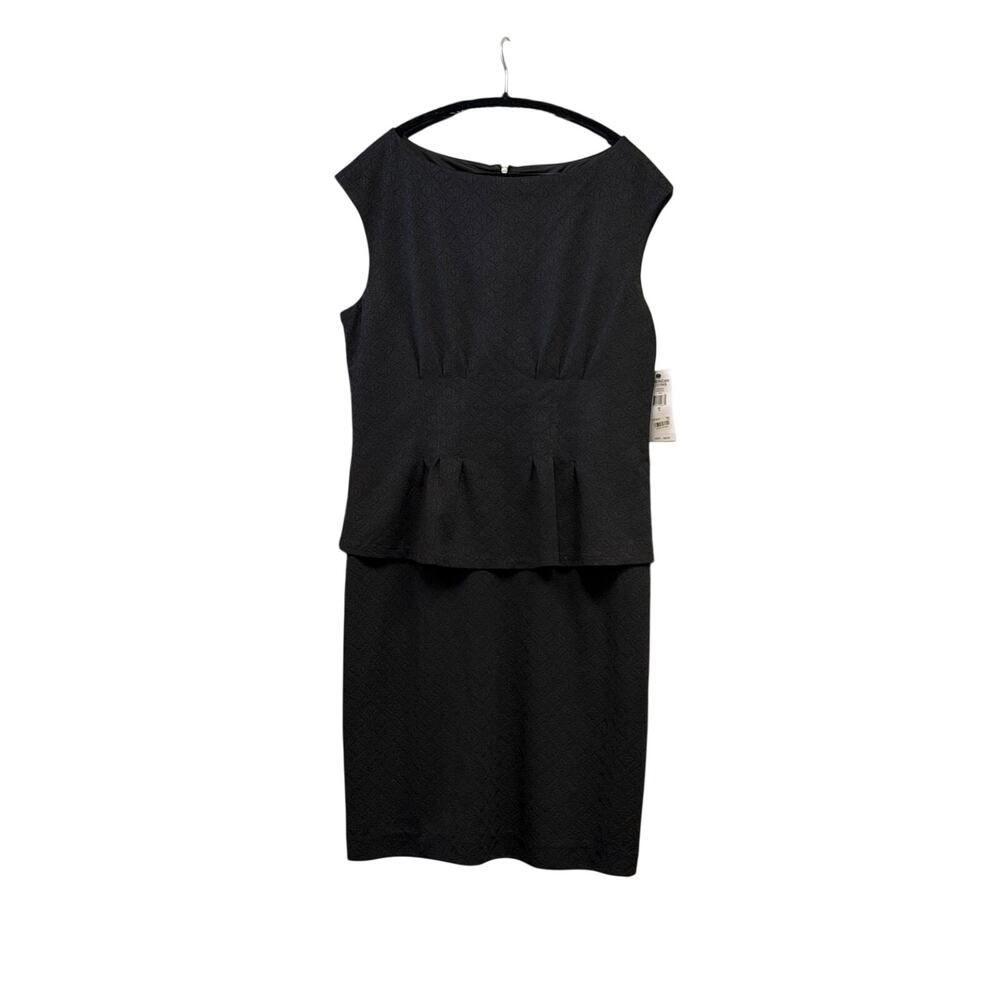 NWT American Living Womens Black Sleeveless Peplum Sheath Dress. Size